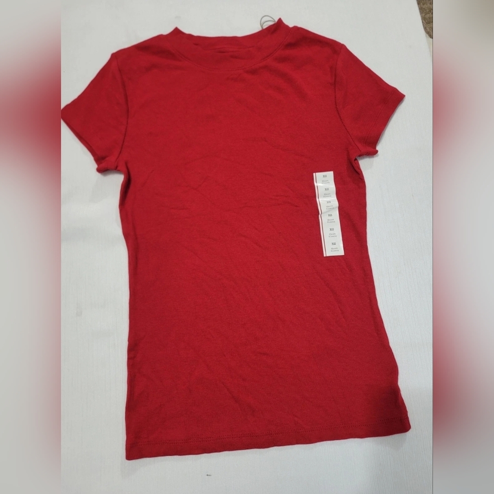 Women's XS Red Short Sleeve Knit T-Shirt - A New Day